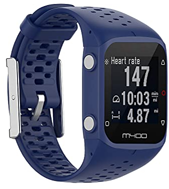 Tiggo Silikon Armband für Polar M400/ Polar M430 Watch , Ersatzband Armband Verstellbares Weiches Silikonband, Uhrenarmband Armbänder Sports Wrist Strap für Polar M400/ M430 Zubehör (Dunkelblau)