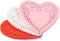 Happium 100 Stück Valentinstag Herz Deckchen 3 Farbe Herzform Papier Kuchen Dekorieren Pads Spitze Papier Deckchen für Valentinstag Dekoration Handwerk Party Rot, Rosa, Weiß