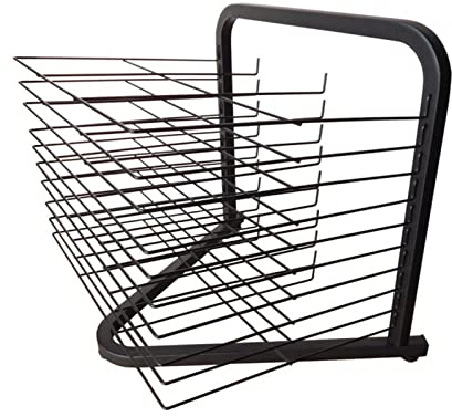 Metall-Stahldraht-Trockengestell For Klassenzimmer, Malen, Basteln, 10 Regale, Desktop-A3-Papieraufbewahrung, Kunst-Display-Rack For Kunststudio Und Heimgebrauch, 18,9 X 14,6 X 16,5 Zoll, Schwarz