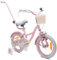 sun baby Mädchenfahrrad 14 Zoll Radgröße Flower Bike zur Auswahl, mit Abnehmbarer Schubstange, Kinderfahrrad für Mädchen von 2 bis 6 Jahre (Rosa, 14 Zoll)