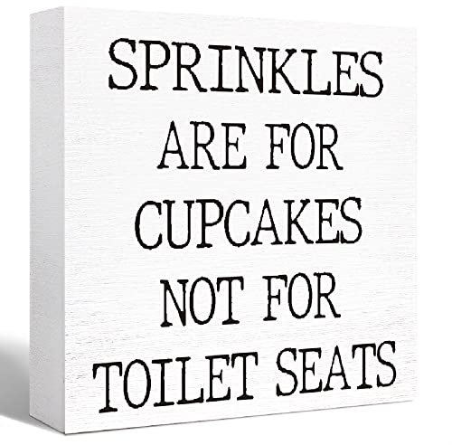 Funny Wood Sign - Sprinkles for Cupcakes Not Toilet Seats - Farmhouse Bathroom Decor