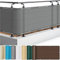 Balcón Privacidad 85 x 350 cm Bloque UV 95% Revestimiento de balcón con Ataduras de Cables para Jardín Pérgola Aire Libre, Gris