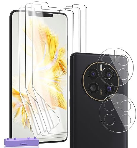 Zerrshoo Schutzfolie für Huawei Mate 50 Pro, mit Flexibilität TPU Folie 3 Stück und Kamera Panzer Schutz Glas 2 Stück, Weiche Displayschutzfolie für HuaweiMate50Pro, Anti-Kratzer HD Klar Displayfolie
