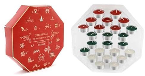 Calendario de Adviento de Navidad con 24 velas, Regalos Navidad
