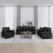 Homgoday 3-TLG. Sofagarnitur mit Kissen Sofa Couch Relaxcouch Relaxsofa Gästesofa Loungesofa Couchgarnitur Sofa für Wohnzimmer Schlafzimmer Büro Schwarz Kunstleder