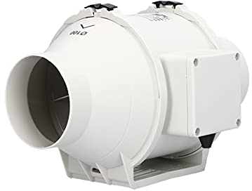 WOOXGEHM Inline Rohrventilator mit Gemischtem Durchfluss, 2200 U/Min Belüftetes, Leises Abluftgebläse, Heizungs Kühlübertragung in Innenräumen Oder Luftlift für Wachstumszelte
