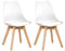 SHIITO - 2 Sillas de Comedor de Estilo Nórdico - 47 x 42 x 84 cm - Modelo Karlson - Pack de Diseño Sencillo y Elegante - con Patas de Haya - Color Blanco