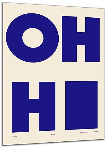 DARO Design - Wand-Bild Abstrakt Oh Blau Weiß auf 6mm HDF 30x20 cm - Wand-Deko Bilder Geschenk