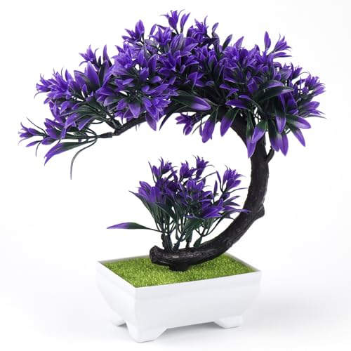 Rierousy Künstliche Pflanzen im Topf, Künstlicher Bonsai, Bonsai Baum Künstlich, Deko Pflanzen Künstlich Geeignet für Die Dekoration von Fenstern, Schreibtischen, Wohn und Schlafzimmern, Büros Usw