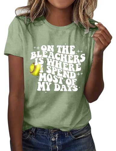 Women's Rugby Crew Neck Short Sleeve T Shirt Women's Long Sleeve T-Shirt, Mint Green, M