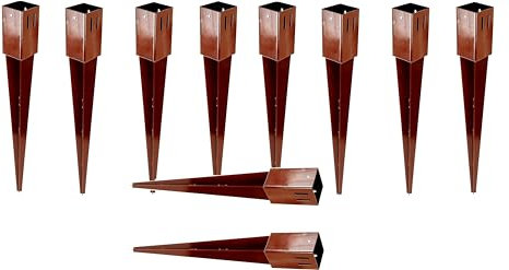 Unibos | Heavy Duty | Fence Post Spike Holder Support | Rust Resistant Metal Stakes | Drive down Spikes for Posts | Spike Grip Holder (10)