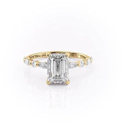 YDD 1/1.5/2/2.5/3 Carat Center Moissanite Engagement Rings for Women, Sterling Silver Emerald Cut Moissanite Wedding Ring for Her Size H-Z (11-Engagement Ring, Sterling Silver)