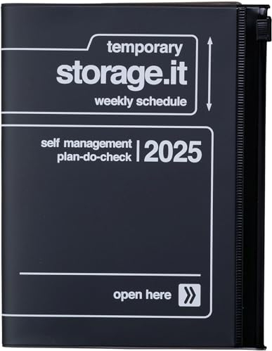 MARK'S 2024/2025 Taschenkalender A6 vertikal, Storage it, Black: Von September 2024 bis Dezember 2025