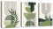 FajerminArt 3Pièces Moderne Esthétique Vert Plante Tableau Décoration Murale Salon Impression sur Toile Boho Image sur Toile Peintures sur Toile Décoration Murale pour Chambre Maison Bain 30x40cmx3pcs