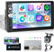 Radio 1 DIN con Pantalla con Carplay y Android Auto - Radio Coche Pantalla Táctil HD de 7 Pulgadas con Mirror Link EQ Bluetooth Radio FM SWC AUX USB + Cámara de Visión Trasera