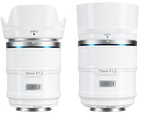 SIRUI Sniper 16mm 75mm Autofocus Lens Set, F1.2 Wide Angle APS-C Camera Lens, E Mount Lens for A6400, A6700, ZV-E10, FX3/30(AS-2S-EW, E Mount, White)