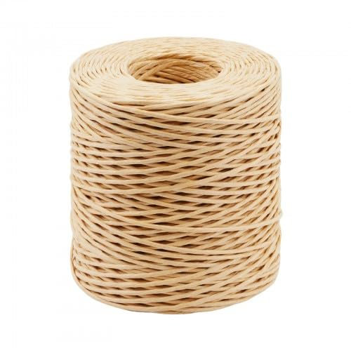 Fil de Papier, 150M Ficelle de Papier 2mm, Fil D'emballage en Papier, Fil de Fer Rotin de Papier Tissé pour Bouquets, Mariages, Noël, Décoration de Cadeaux