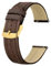 BISONSTRAP Extra Lange Armband 20mm, Leder Uhrenarmband für Herren, XL Ersatzarmband für Große Handgelenke, Dunkelbraun (Goldene Schnalle)