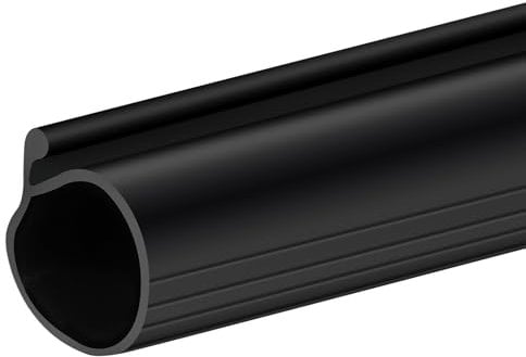 sourcing map 18 Feet Garage Door Seal Bottom Weather Seal, P-Bulb Rubber Weather Stripping for Weatherproofing, Buffering, Seal Replacement Overhead Door, Black