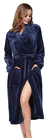 Generico Vestaglia da Donna Taglie Forti Elegante - Vestaglie Flanella Unisex Accappatoi Morbida Bianco Accappatoio da Casa Donna Comodo Corta Pigiama per Sauna