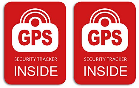 Aufkleber GPS Tracker Inside 2 Stück Fahrrad Bike Sticker Rot Wetterfest UV-Beständig (Rot)