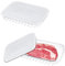 Sicheii Bacon Keeper for Refrigerator Airtight with Soft Silicone Lid, Deli Lunch Meat Container for Fridge, Stackable Cold Cuts Food Storage Containers, Ham and Cheese Shallow Holder Saver (2 Pack)