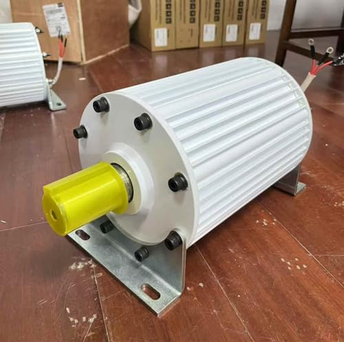 KX-ENERGIE 5000W Gearless Permanentmagnet Generator 500r/m 220v 3 Phasen Wechselstrom Synchrongenerator Dynamo Elektromotor mit Basis,Generator für Windturbine Stromerzeugung