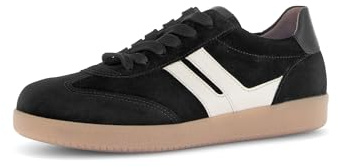 Gabor Damen Low-Top Sneaker, Frauen Halbschuhe,Best Fitting,Freizeitschuhe,Turnschuhe,Laufschuhe,schnürschuhe,schw/Panna(So.natu,44 EU / 9.5 UK