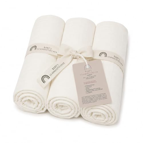 Musselin Spucktücher Baby 3er Set - 70x70cm Mulltücher Baby Bio Baumwolle für Junge & Mädchen - Waschbare Musselintücher Mullwindeln Neugeborene - Musselin Tuch - Mulltücher groß Oeko-TEX zertifiziert