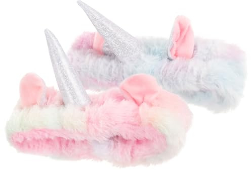 Adorainbow Einhorn Stirnbänder für Make Up und Ordentlich Halten für Damen 2 Stück pack aus Stoff Elastisch und Bequem Stilvolles Design zum Gesichtwaschen und Spa