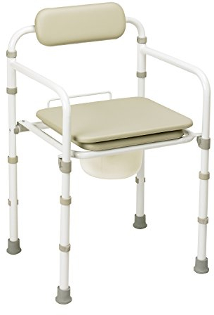 HOMECRAFT Uni-Frame Folding Commode, Portable Toilet, Toilet Bowl & Pan for Elderly, Handicapped, and Disabled users, Metal Toilet for Bedside Bathroom Use, Folding Toilet, Bedside Commode for Safety