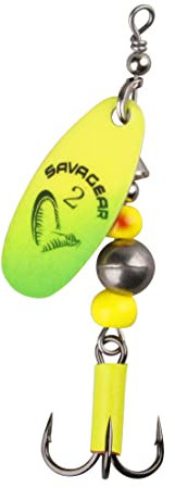 Savage Gear Caviar Spinner, Hechtköder, Angelköder, Kunstköder, Barschköder, Zanderköder, Köder für Hecht, Zander, Barsch, Forellenköder, Barschspinner, Forellenspinner, Hechtspinner, Farbe:Fluo Yellow / Chartreuse, Größe / Gewicht / Packungsinhalt:Gr. 4 / 14g