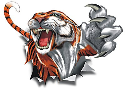 aufgeklebt.de Aufkleber Einschussloch Tiger Kralle 234 x 167 mm - 2 Stück Tiger Claw 01 Mini