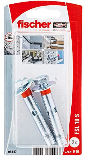 fischer - Ancrage FSL 10 S K NV en acier zingué/Blister de 2