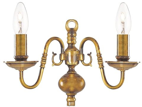 Wandfackel 2-flammig Flamingo Farbe (Gestell): Messing antik flämisch