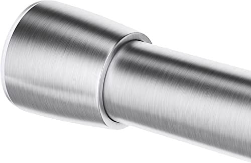 iDesign 78770 Duschvorhangstange, lange Teleskopstange aus Edelstahl, ausziehbare Duschvorhangstange ohne Bohren für Dusche und Badewanne, mattsilberfarben, 198 - 274 cm