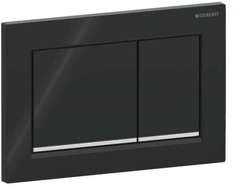 Geberit 115080KM1 Abdeckplatte Omega 30 115.080.KM.1 2-Mengenspülung Hochglanz Verchromt/Schwarz