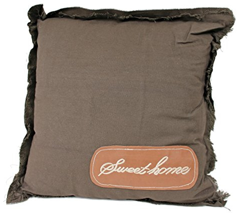 Concord Zierkissen Dekokissen Kissen - braun - Sweet Home - 45 x 45 cm - Shabby Look