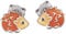 Clever Schmuck Silberne Kinder Ohrringe als Ohrstecker Mini Igel orange braun schwarz lackiert glänzend STERLING SILBER 925 im Etui rosa