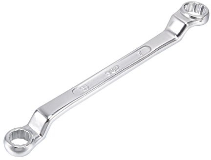 sourcing map 5.5mm x 7mm Metric 12 Point Offset Double Box End Wrench Chrome Plated, Cr-V Steel