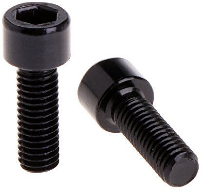 Ranuw M5 Schrauben für Trinkflaschenhalter am Fahrrad, mit Aluminiumlegierung und Sechskant-Blechschrauben, 2 Stück, Schwarz