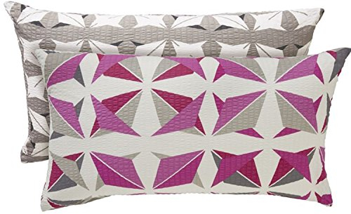 Meradiso Seersucker-Wendekissenbezüge 40 x80 cm (Rosa/Grau)