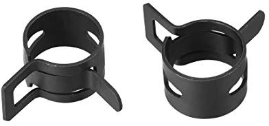 uxcell Steel Band Clamp 13mm Inner Dia Fit 13.5-14.2mm OD Hose Spring Band Type Action Fuel Line Silicone Tube Clip Clamp Black 10Pcs
