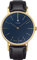 Junkers Dessau Analog Quarz Uhr Lederarmband Saphirglas goldfarbenes Gehäuse blau 9.17.03.01