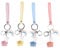 PRETYZOOM 4 Stück Plüsch Tier Schlüsselbund Kawaii Alpaka Pom Pom Schlüsselanhänger Schlüsselringe Charms Handtasche Anhänger für Telefon Geldbörse Tasche Gürtel Rucksack Geburtstagsgeschenke