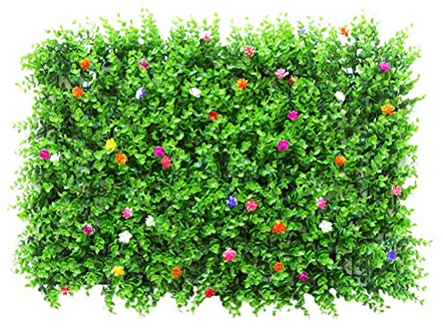 Hidyliu 1 schermo da giardino con falsa, in finta pelle, per giardino, balcone e terrazza (colore con fiori, 40 x 60 cm)