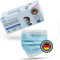 Charlemain 50x Mascherina Chirurgica, Made In Germany, EN 14683 Tipo IIR, Certificata Ce, Protezione Medica Per Bocca E Naso, Bfe > 99%, 3 Strati, Resistente Agli Schizzi, Inodore, Latex Free - Blu