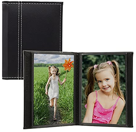 Neil Enterprises Inc. 4x6 Black Photo Album with White Stitching - Holds 24 Photos