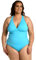 La Blanca Damen Island Goddess Shoulder One Piece Badeanzug, Blau, 42