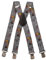Olata Hosenträger mit Werkzeug-Muster – Robuste, Verstellbare X- und Y-Form, 5 cm Breit, Ideal für Arbeit und Alltag. Grau, X-Form - 5 cm
